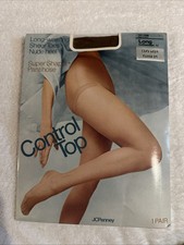 JCPenney Super Shaper Control Top Pantyhose Nude Heel Long Coffee bean