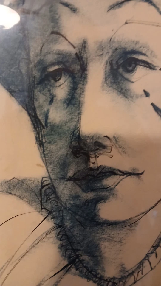 Gerald D. Fairclough signed/dated 1968 Artist Drawing of a Circus Performer - Image 3 of 4