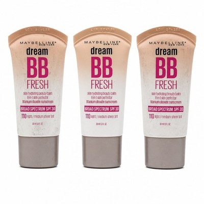 Maybelline Dream Fresh 8 in 1 BB Cream SPF 30 Light Medium 110 3pk