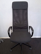 IKEA black / grey mesh swivel office chair with wheels and height adjustable
