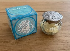 Vintage Avon Rich Moisture Cream Vanity Jar Glass Silver Screw Lid Art Nouveau 