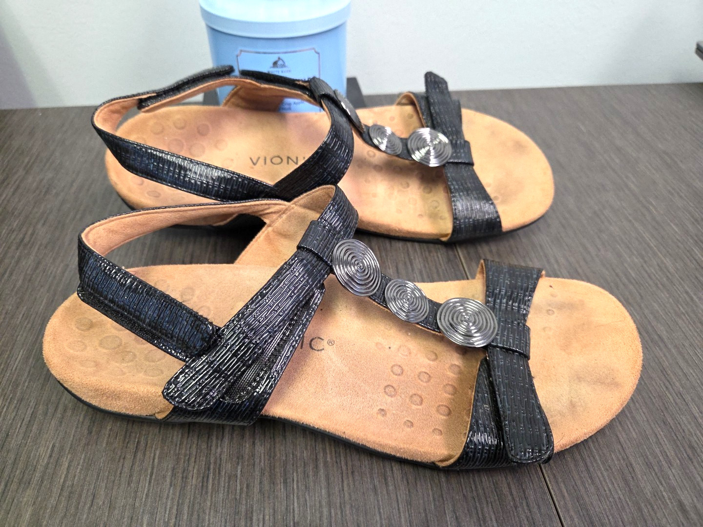 Vionic Farra Black Multi-Strap Sandals Shoes Gunm… - image 2