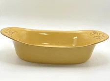 Cerutil Stoneware Oval Baking Casserole Dish Mustard Yellow Portugal 7x12”