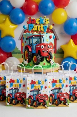 Kleine personalisierte Traktor Ted Geschenktüten - 