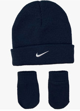 Nike Baby Boy s Hat and Gloves 2 Piece Set 6A2313-695 12-24 Months obsidian