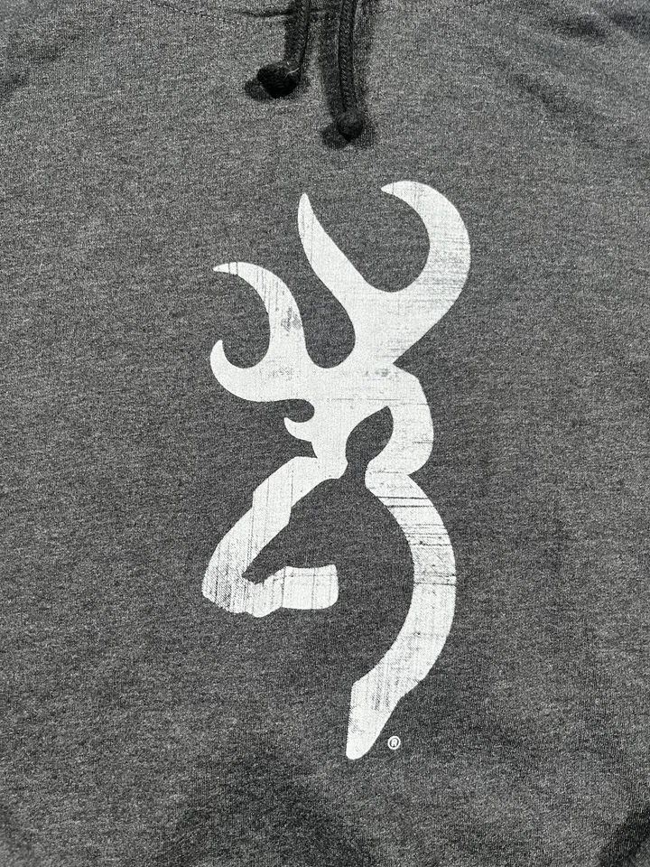 Sudadera con Capucha Browning Para Hombre 3XL Gris Logo Buckmark Cordón Pullover Polar Caza Foto 4 de 4