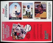 MICKEY MANTLE JACKIE ROBINSON WINFIELD 1988 BB Magazine UNCUT Sheet NO STAPLES