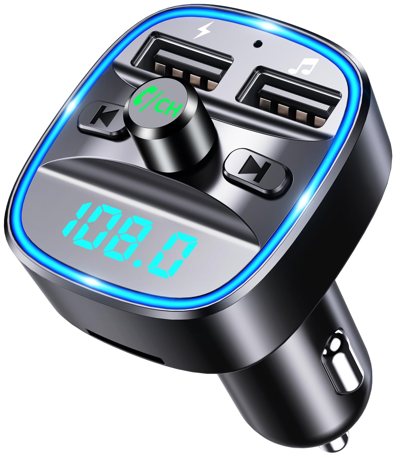 Upgraded Bluetooth FM Transmitter for Car with MP3 Player and Hands-Free Calling