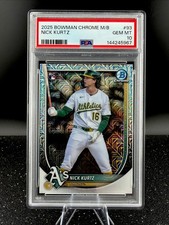2025 Bowman Chrome Nick Kurtz Mega Box RC Mojo Refractor PSA 10  A's Athletics