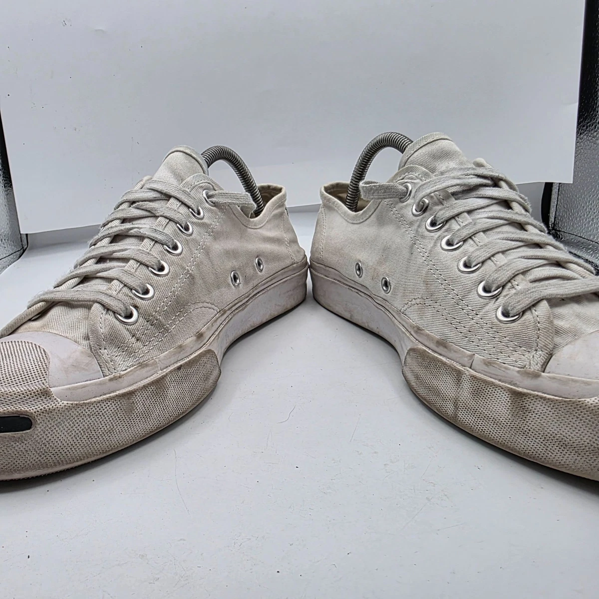 Converse Jack Purcell Herren Größe 8,5 Weiß Klassische Schuhe Niedrig Sneaker Freizeit