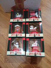 Vintage 1990&rsquo;s Coca-Cola Christmas polar bear cub collection ornaments Lot of 6