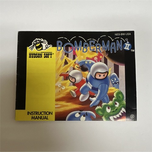 Hudson Soft Bomberman II Nintendo NES Original Instruction Manual, English