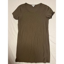 James Perse Olive Green Rolled Sleeve T-shirt Dress 4