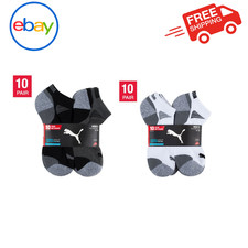 PUMA Men  s No Show Socks, 10-Pair   Athletic Low Cut Cushioned Socks for Comfort
