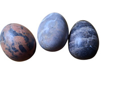 3 St. Marmor Eier Ostereier Marmorkugeln Wohndeko Gartendeko Osterdeko  5x7cm