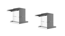 Betley Contemporary Square Deck Mounted 3/4" Chrome Side Valves - Chrome