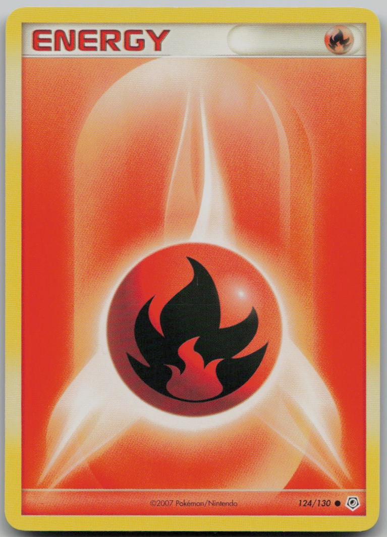 Fire Energy 124/130 Common Diamond and Pearl LP Pokemon Card
