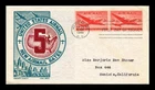 Dr Jim Stamps Fdc Air Mail Dc-4 Skymaster Pair Scott C32 Cachet Craft Ken Boll
