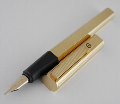 dunhill Dress Gold Plated Pinstripe Fountain Pen M FREE SHIPPING