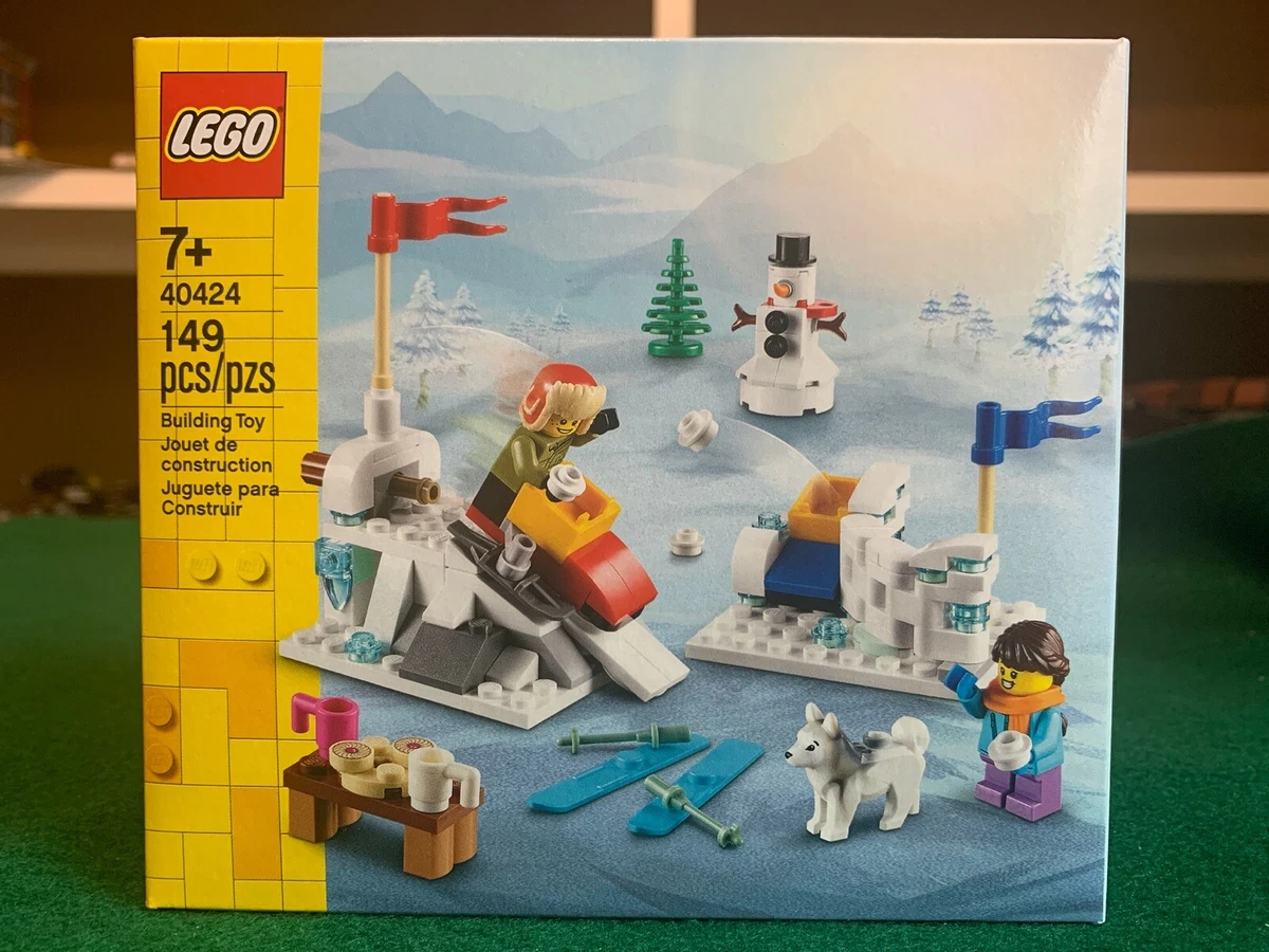 Lego 40424 2020 Winter Snowball Fight Cat Skiing Sled Snowman