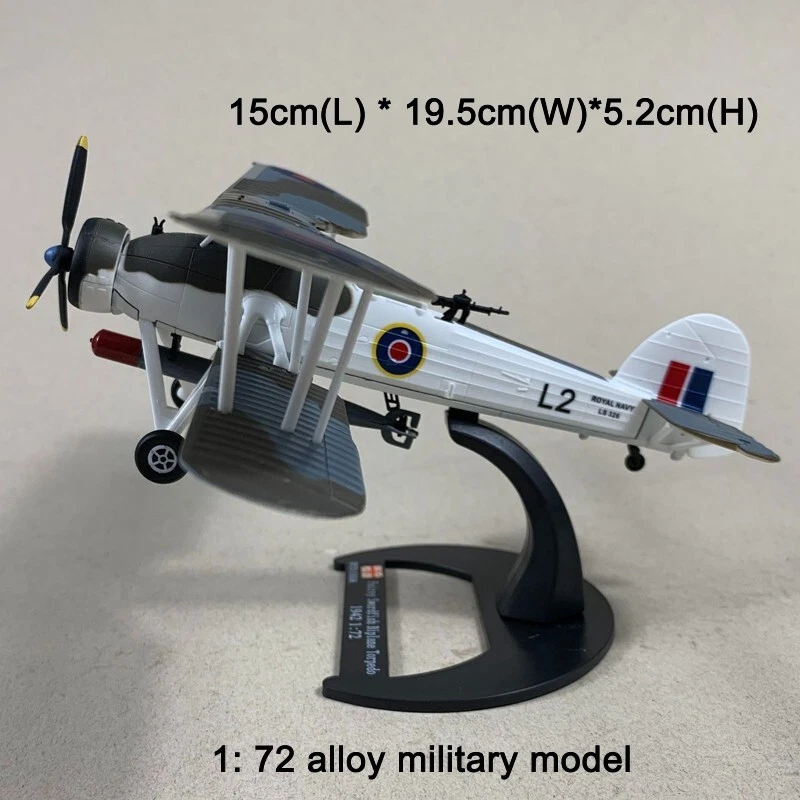 1:72 Diecast Military Model Fairey Swordfish Biplane Torpedo Bomber Aircraft - Image 2 of 4