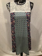 Womens Xhilaration sleeveless dress floral with lace top multi color sz medium