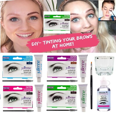 Julienne Professional Tinting Eyelash & Eyebrow Dye Tint Lash Kit All Colours UK