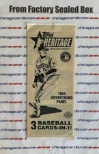 2013 Topps Heritage Hobby Box-Topper Pack 1964 Advertising Panel 3 BB Cards In 1