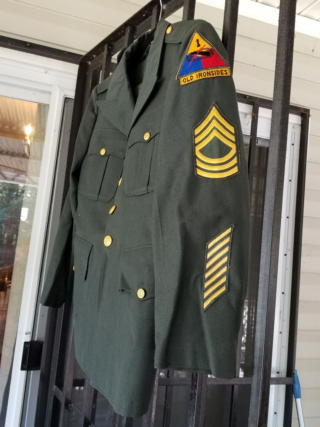 US Army Master Sergeant Wool Green Uniform Coat & Pants 1st Armored Divison sz38 | eBay