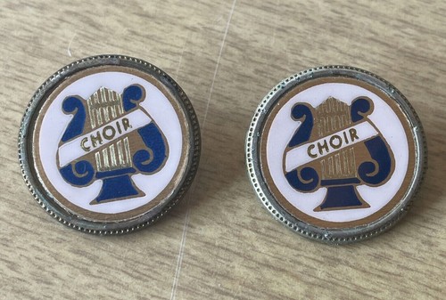 Pair Of Vintage Enamel Over Metal 1” Choir Pins | eBay