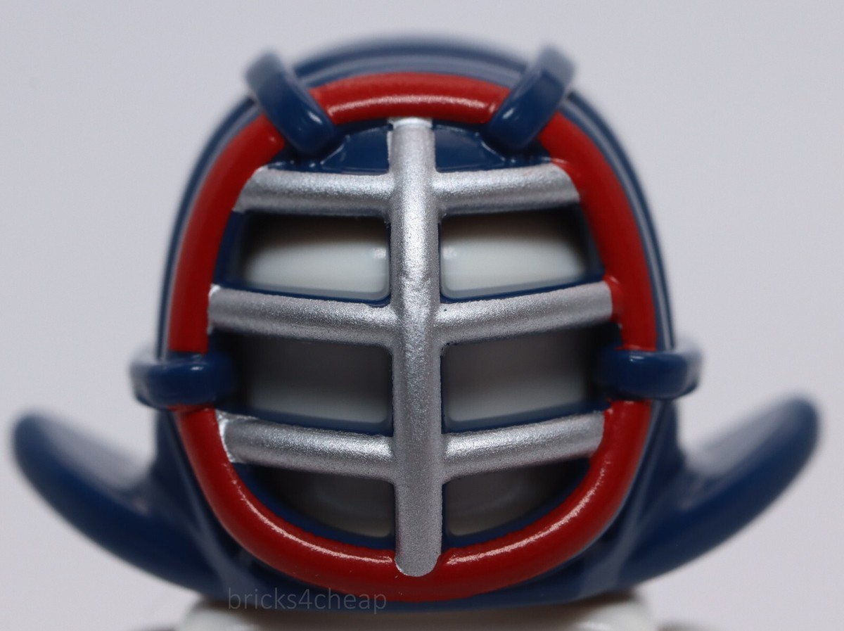 Lego Dark Blue Helmet Ninjago Kendo Silver Grille Mask and Dark