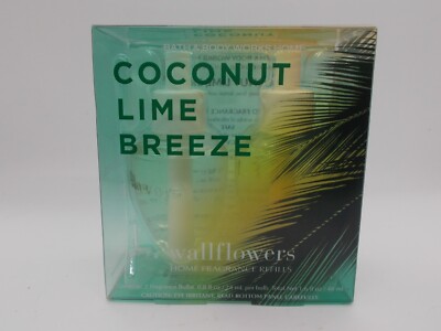 Bath & Body Works Coconut Lime Verbena Wallflowers 2 bulbs NEW