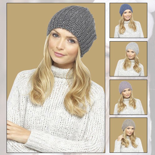 Womens Winter Hats Warm Thermal Fleece Knitted Thick Wooly Beanie Hat