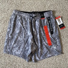 SPYDER Mens Swim Shorts Gray Quick Dry UPF 30 Zip Pocket Boxer Lined Trunks M