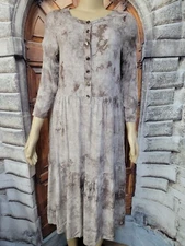 Grade & Gather gray tie dye tiered BOHO Women's dress Size S #C