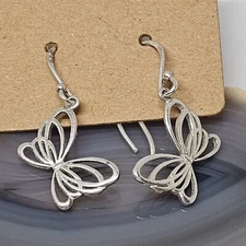 BOMA 925 Sterling Silver - Butterfly Dangle Earrings