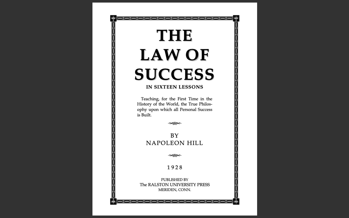 The Law of Success By Napoleon Hill (1928, All 16 Volumes) E-Book