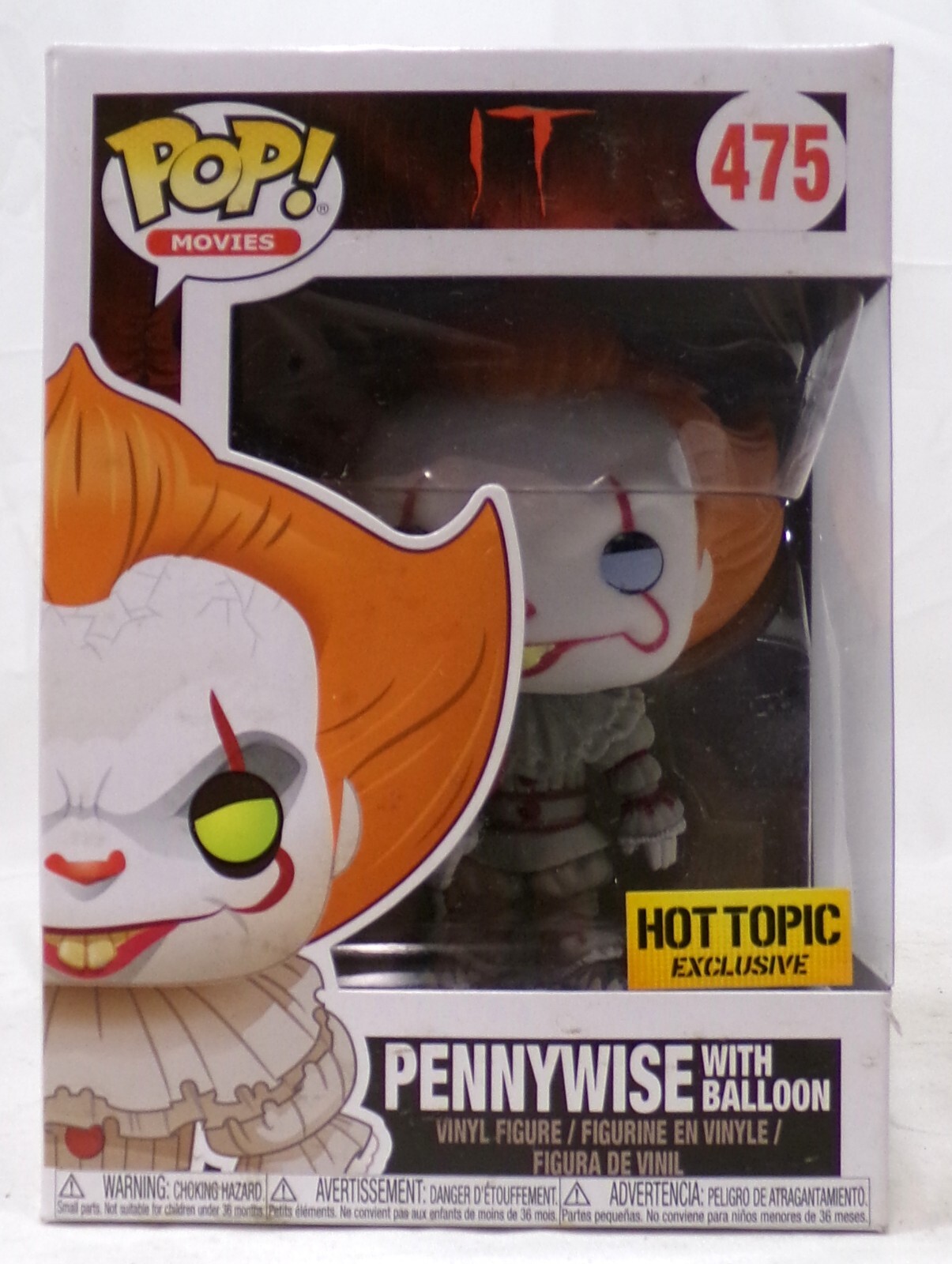 Funko Pop! Figura Vinilo Exclusiva Películas It 475 Pennywise Con Globo Hot Topic