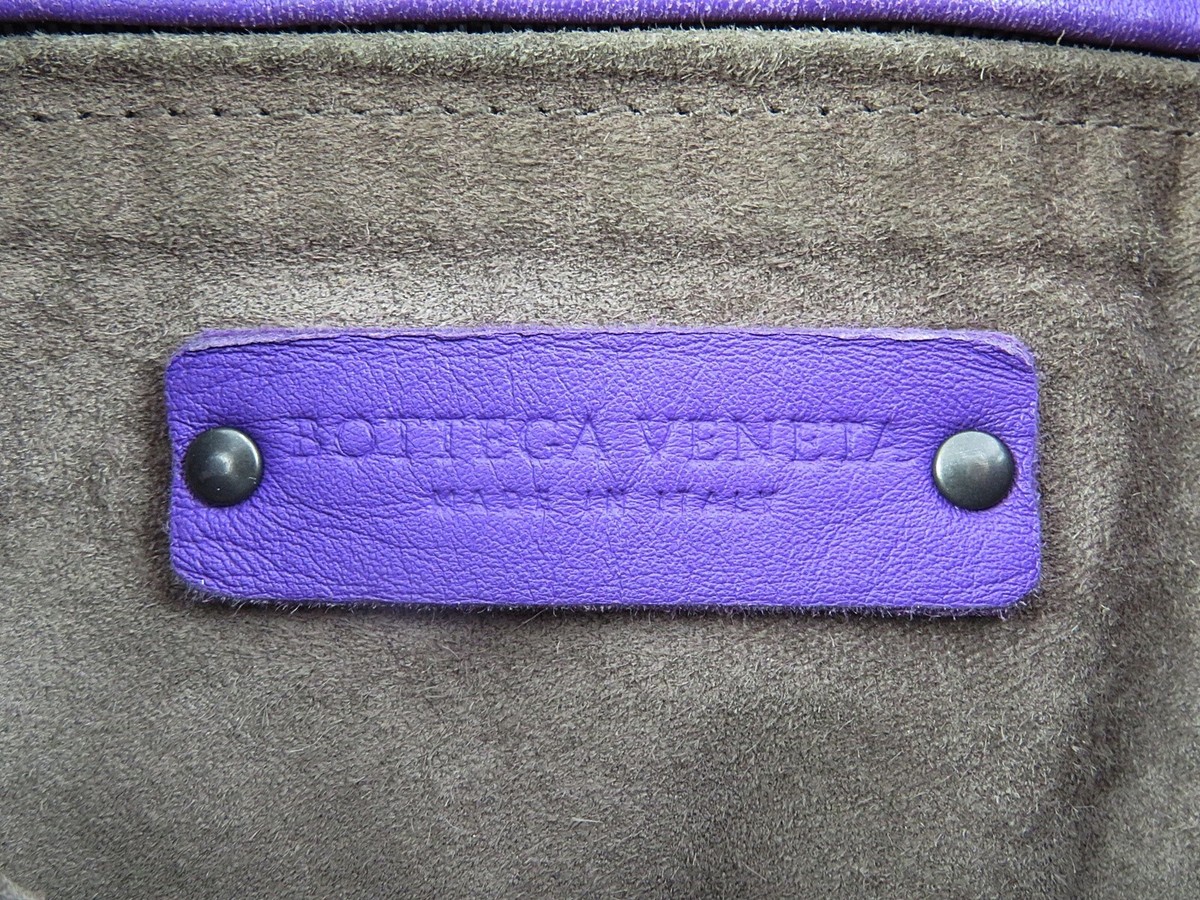Authentic BOTTEGA VENETA Purple Woven Leather Tote Bag Purse