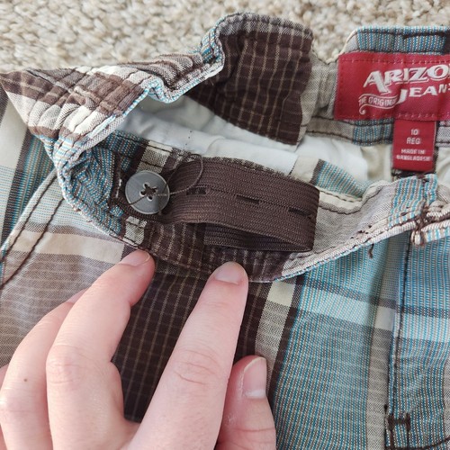 Arizona Jean Co. Boys Shorts Size 10 Regular Plaid Casual Summer - Picture 9 of 9