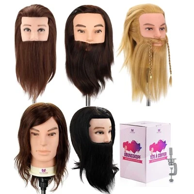 NEVERLAND BEAUTY & HEALTH 12-14" Mannequin Doll Male Barber Training Head Hairdressing Hair Head Calmp UK