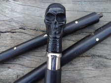 Designer Skull Handle Victorian Design Wooden Walking Cane Stick Vintage gift