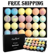 Luxury Bath Bombs for Women - Gift Set of 24 Bathbombs with Organic Essential Oi