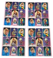  4 NOS Vintage 1990s Barbie Sticker Sheets - 36 TOTAL - Gibson Greetings 1991