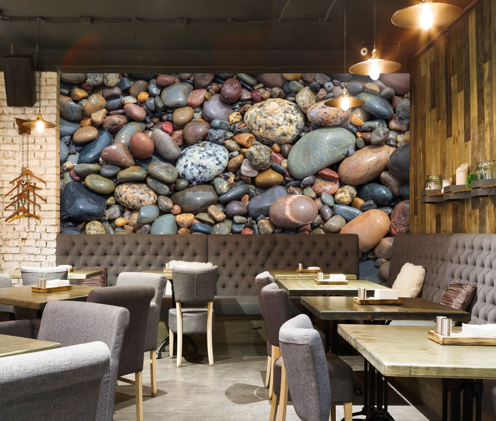 3D Brown Pebbles G6153 Wallpaper Wall Murals Removable Self-adhesive Honey