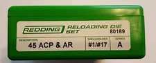 80189 REDDING 45 ACP & AR 3-DIE SET - BRAND NEW - FREE SHIPPING