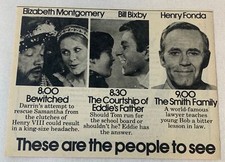 1971 ABC tv ad~ BEWITCHED Henry VII, COURTSHIP OF EDDIE'S FATHER, SMITH FAMILY