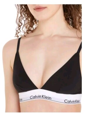 Calvin Klein Modern Cotton Unlined Triangle Bra - Black