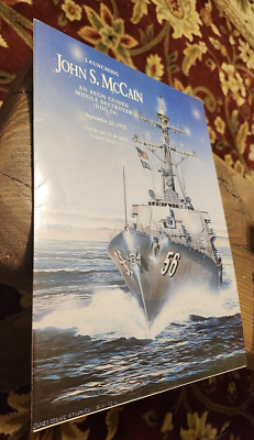 USS John McCain, Launching Booklet, 1992, PB, Illustrated, Bath Iron Works