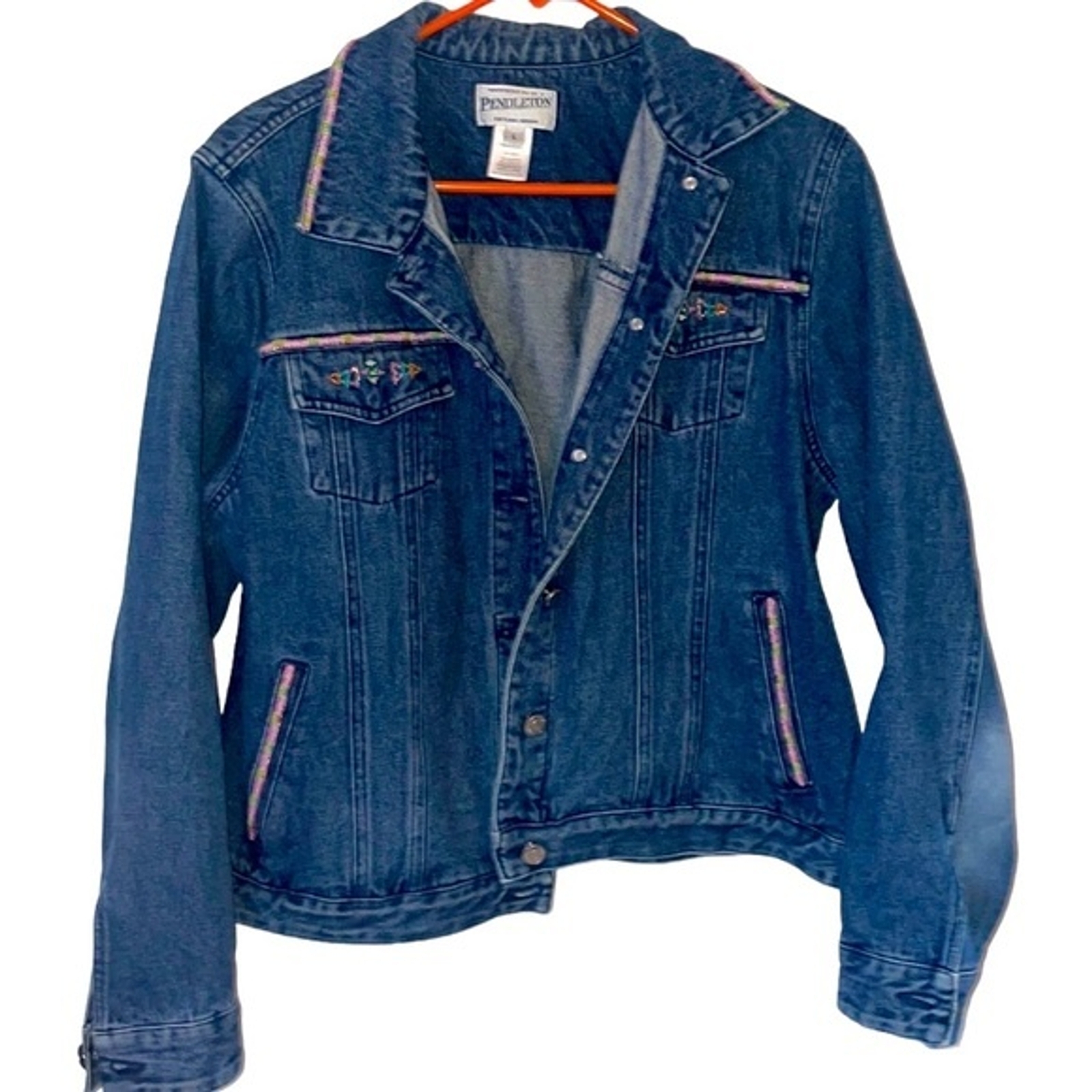 Pendleton Jean Jacket Beaded western button down … - image 8